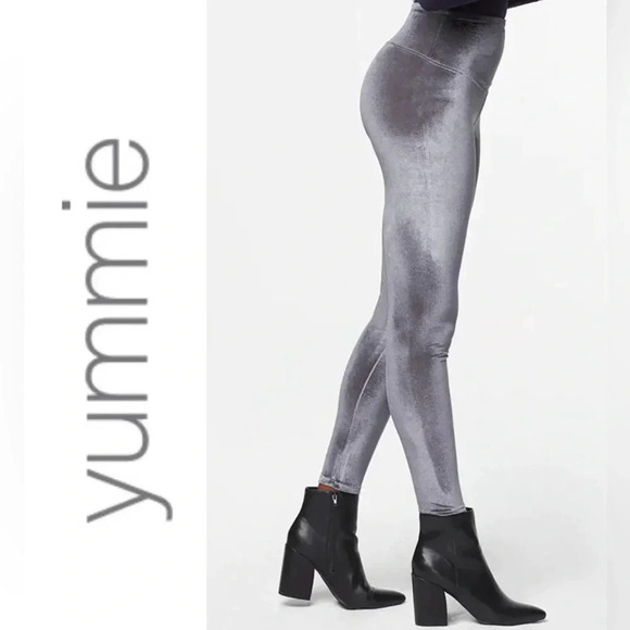 Yummie Velvet Shaping Leggings Size XL Asphalt Rear Lifting High Waist - Picture 2 of 10